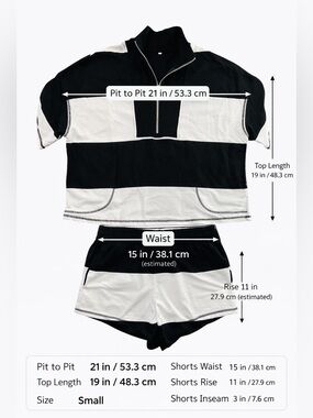 Half Zip Pullover and Short Set small